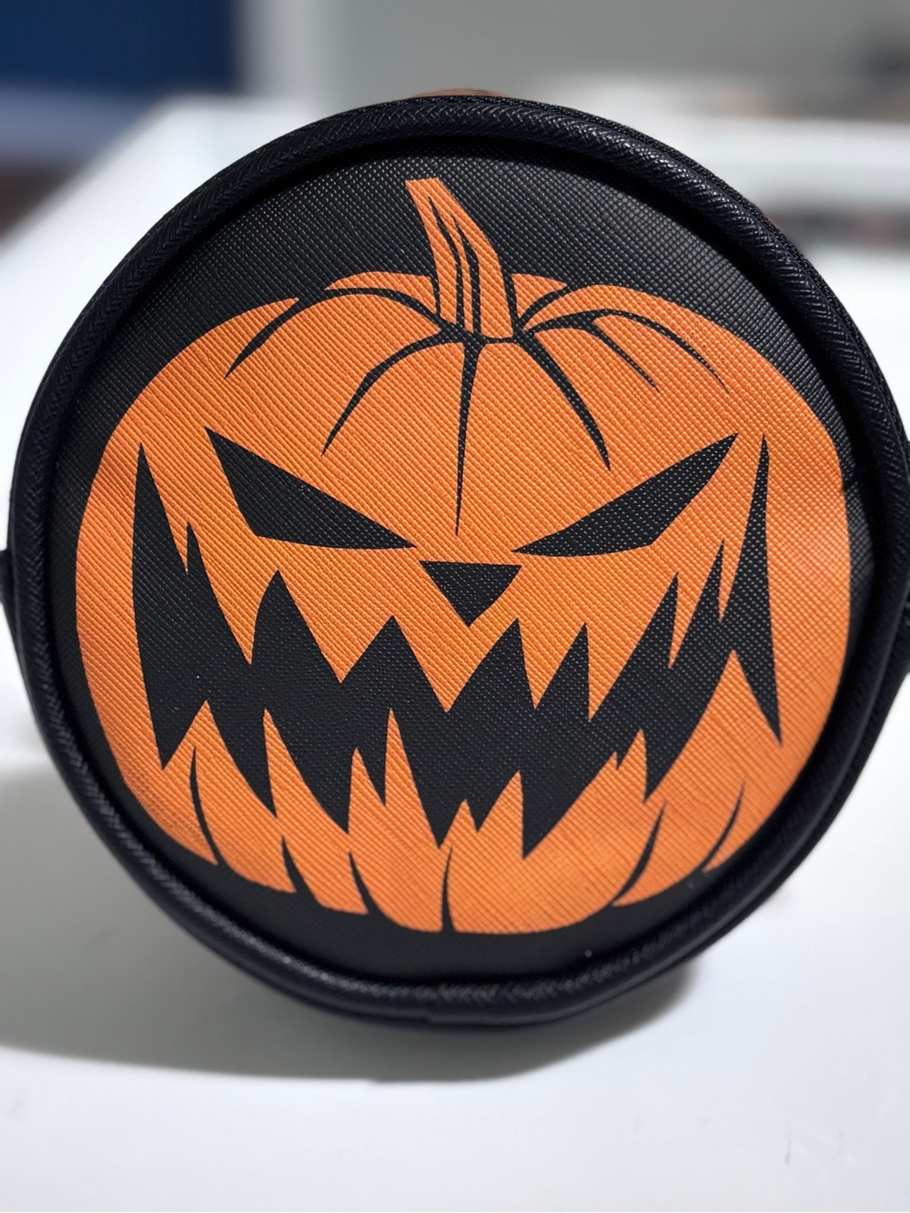 Disney Nightmare Before Christmas Jack Skellington Pumpkin Round Zip Pouch